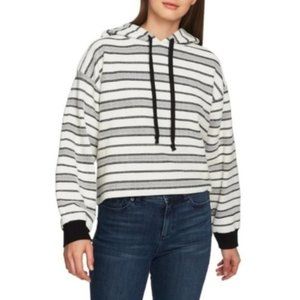 1.State Jacquard Knit Stripe Hooded Pullover, XS